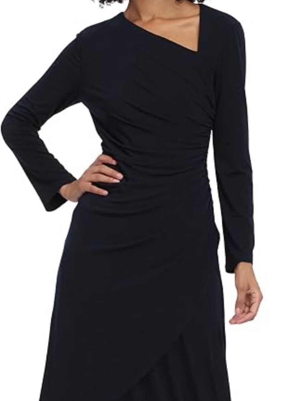 Maggy London Long Sleeve Asymmetric Neck & Hem Dress - Sz. 14 Plus - NWT